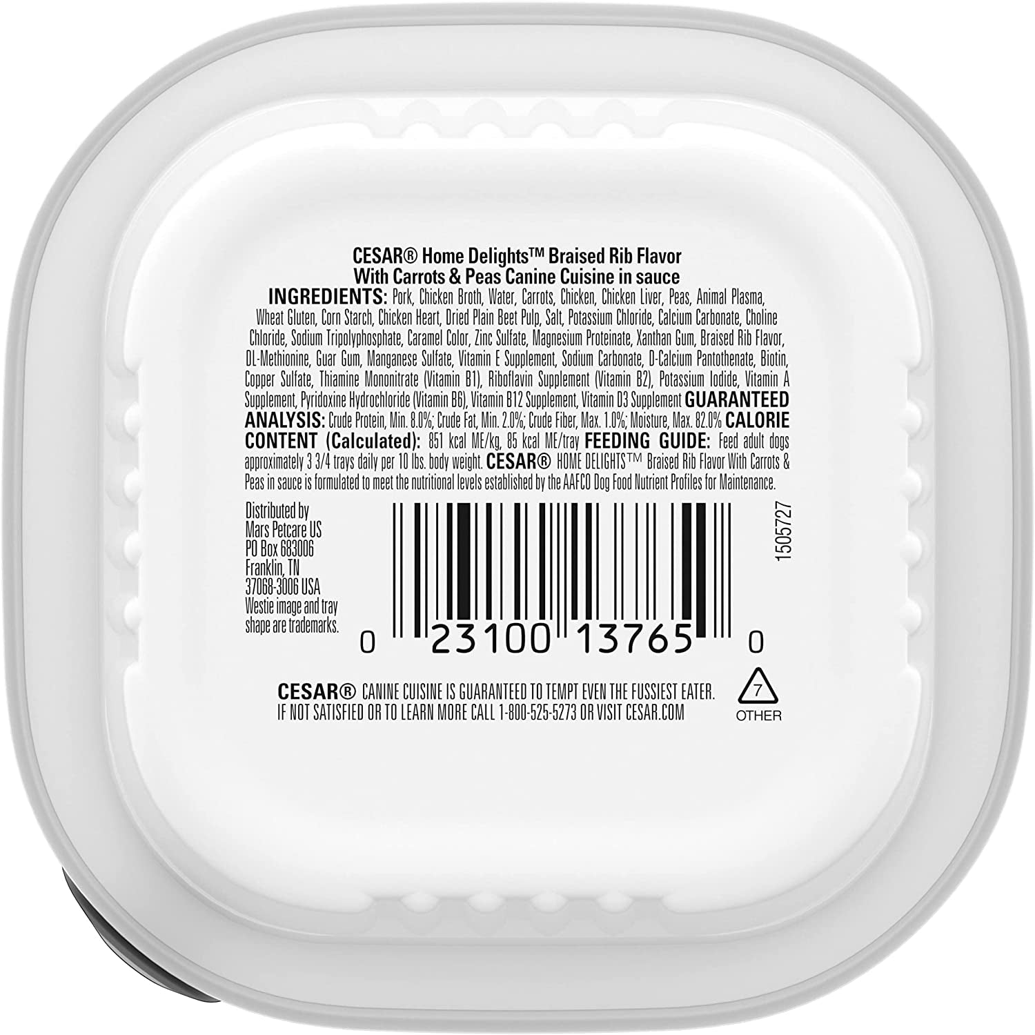 HOME DELIGHTS Adult Soft Wet Dog Food Braised Rib Flavor with Carrots & Peas in Sauce, (24) 3.5 Oz. Trays